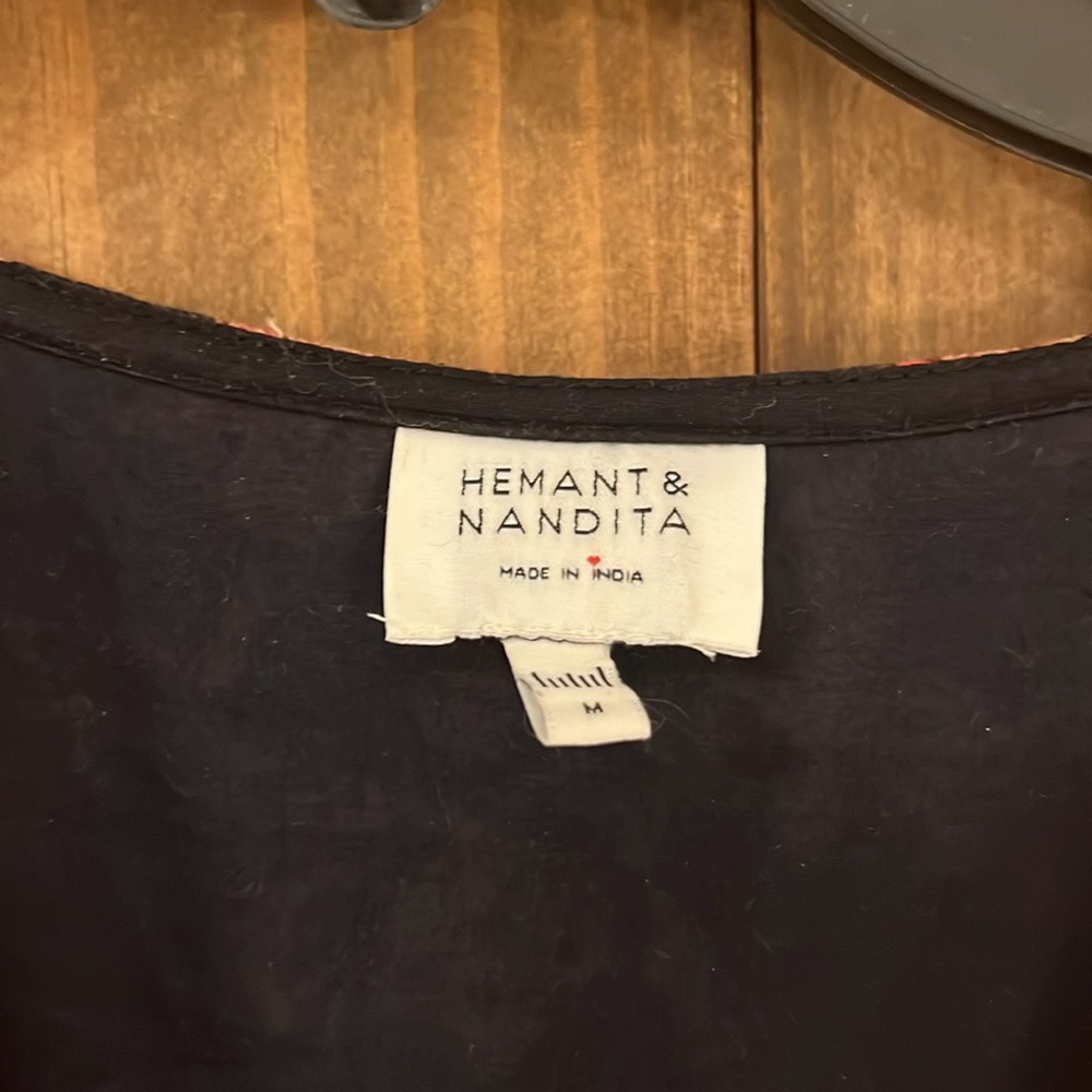 Hemant & Nandita Puff Sleeve Button Front Shirt D… - image 5